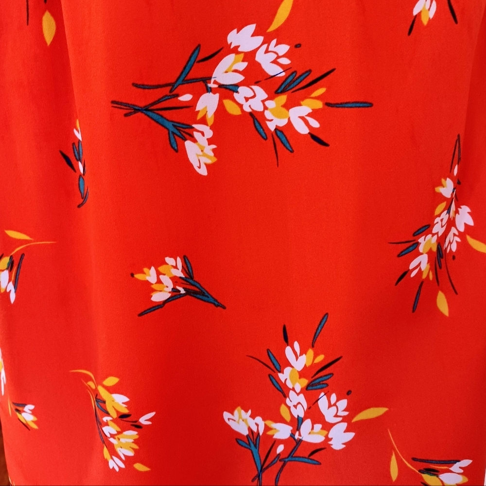 Emma & Michele Orange Floral Dress Size 8 - Picture 7 of 9